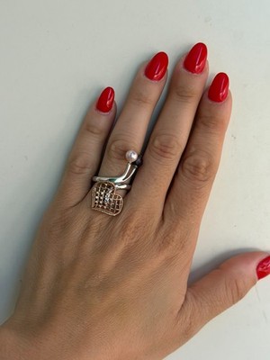 Ring Herz Und Perle 925 Silber