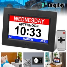 Digital Alarm Clock Day Date Calender for Memory Loss Dementia Elderly Reminder