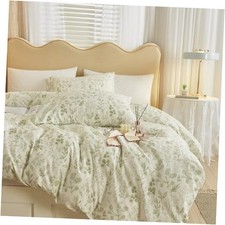 Garden Style Green Floral Comforter Set Twin XL 68"x90" A3 Boho Green Floral