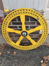 Vtg Antique Wood Carnival Gambling Roulette Wheel Game Deco Folk Art Circus Sign