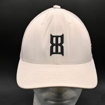 BEX Hat Men's Adjustable Trucker Cap Off-White Black Logo Mesh Back