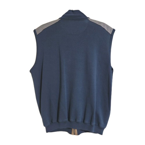 Vtg St Croix Sweater Vest Mens XL Blue Full Zip Mock Knit Cardigan Pocket Golf - Picture 3 of 8