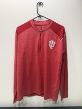 Champion Indiana University Hoosiers Red Quarter Zip Pullover Sweatshirt Size L