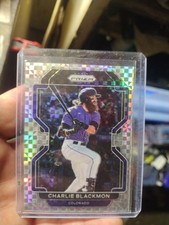 2022 Panini Prizm Tier II Charlie Blackmon #201 Power Plaid Prizm /75