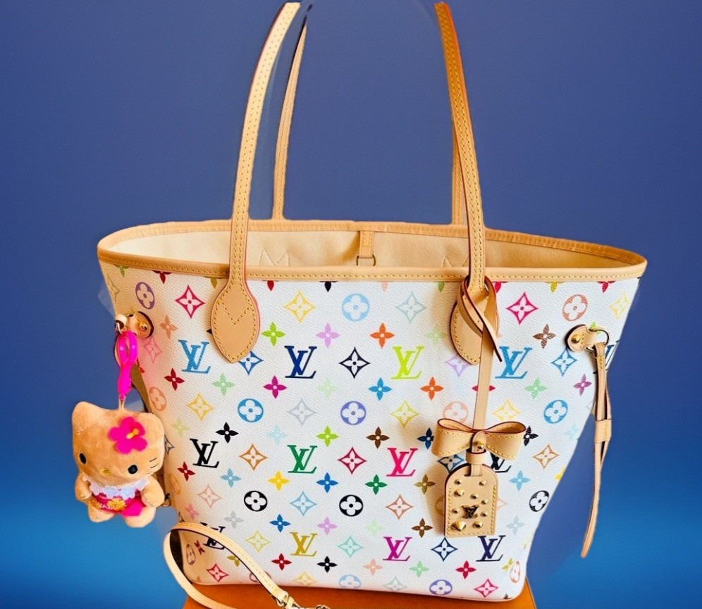 Louis Vuitton x Murakami Neverfull MM LV x TM Multicolor Tote Bag
