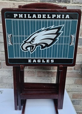 RARE Danbury Mint Philadelphia Eagles TV Tables Tray Set Of 4