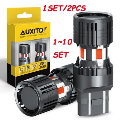 Red Lamps 7442 7443 7440 W21W AUXITO LED Brake Light Stop Tail Turn Signal Bulbs