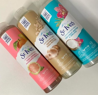 LOT (3) ST IVES OATMEAL & SHEA BUTTER SOOTHING BODY WASH    22 FL OZ