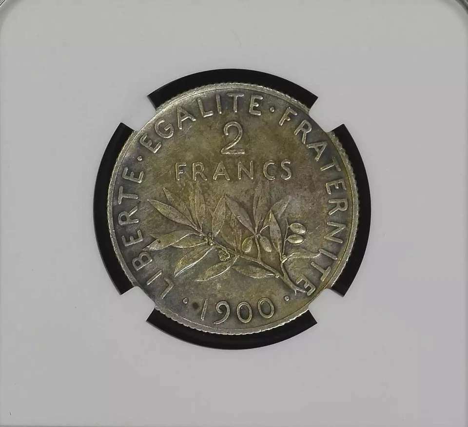 1900 FRANCE Silver 2 FRANCS NGC AU-58 KM#845.1 - Image 4 of 4