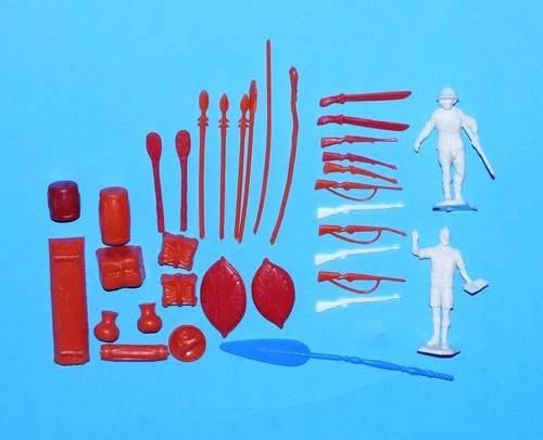 1950's/ 60's MARX AFRICAN SAFARI JUNGLE PLAYSET PARTS LOT HUNTER & MISSIONARY