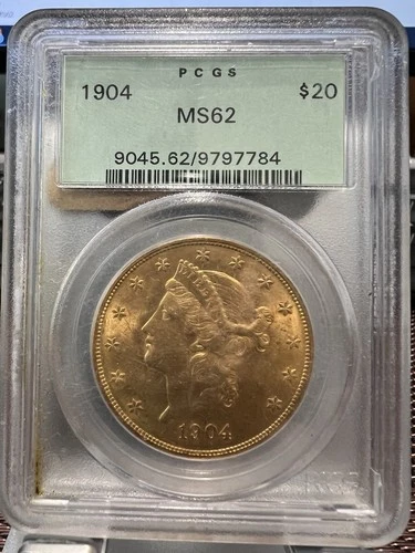 1904 US $20 Liberty Gold Piece PCGS MS62 Old Green Label PQ 9045.62/9797784