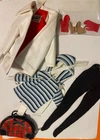 Vintage Barbie Doll Winter Holiday #975 Rare Vinyl Mittens White Cork Wedges HTF