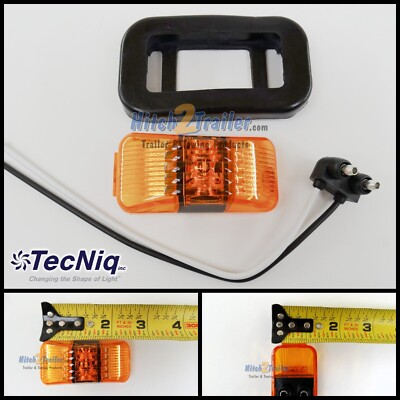 #ad 1 AMBER LED Lights 1.2quot; x 2.5quot; Grommet mount Clearance Marker trailer Tecniq $6.99