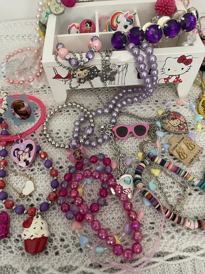 Hello Kitty Jewelry Box Lot  Little Girls Jewelry Mix - Image 3 of 4