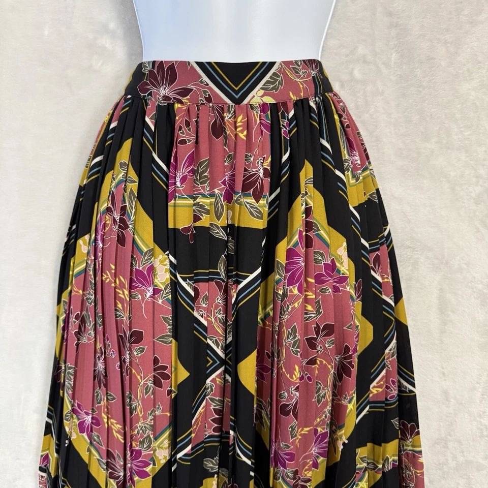 Falda Midi Apt 9 Floral Plisada Talla M Grande Cinturón Colorida Abstracta Mod Arte Foto 4 de 4