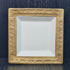villari porcellana d'arte svuotatasche quadrato con decoro oro cm 10,5