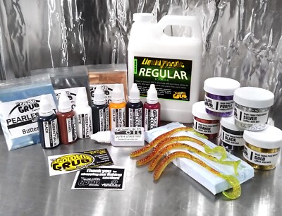Liquid Plastic SUPER STARTER SET Big Worm plastisol fishing lure making kit