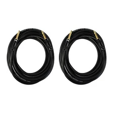 2 Pack Audio2000's C09025p2 25 Ft 1/4" TS to TS Patch Cable