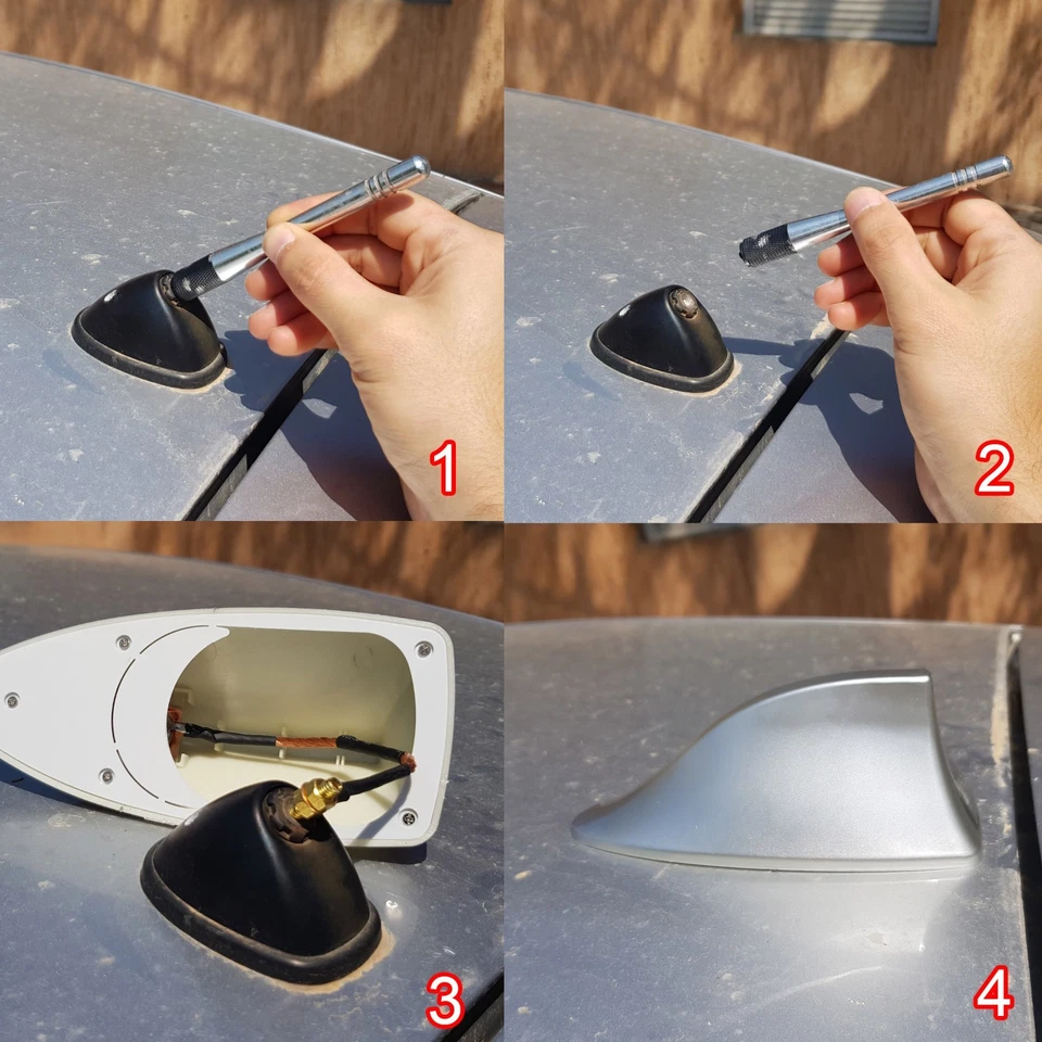 Antena de Techo Activa Aleta de Tiburon Radio Universal Gris Shark AM/FM - Imagen 2 de 4