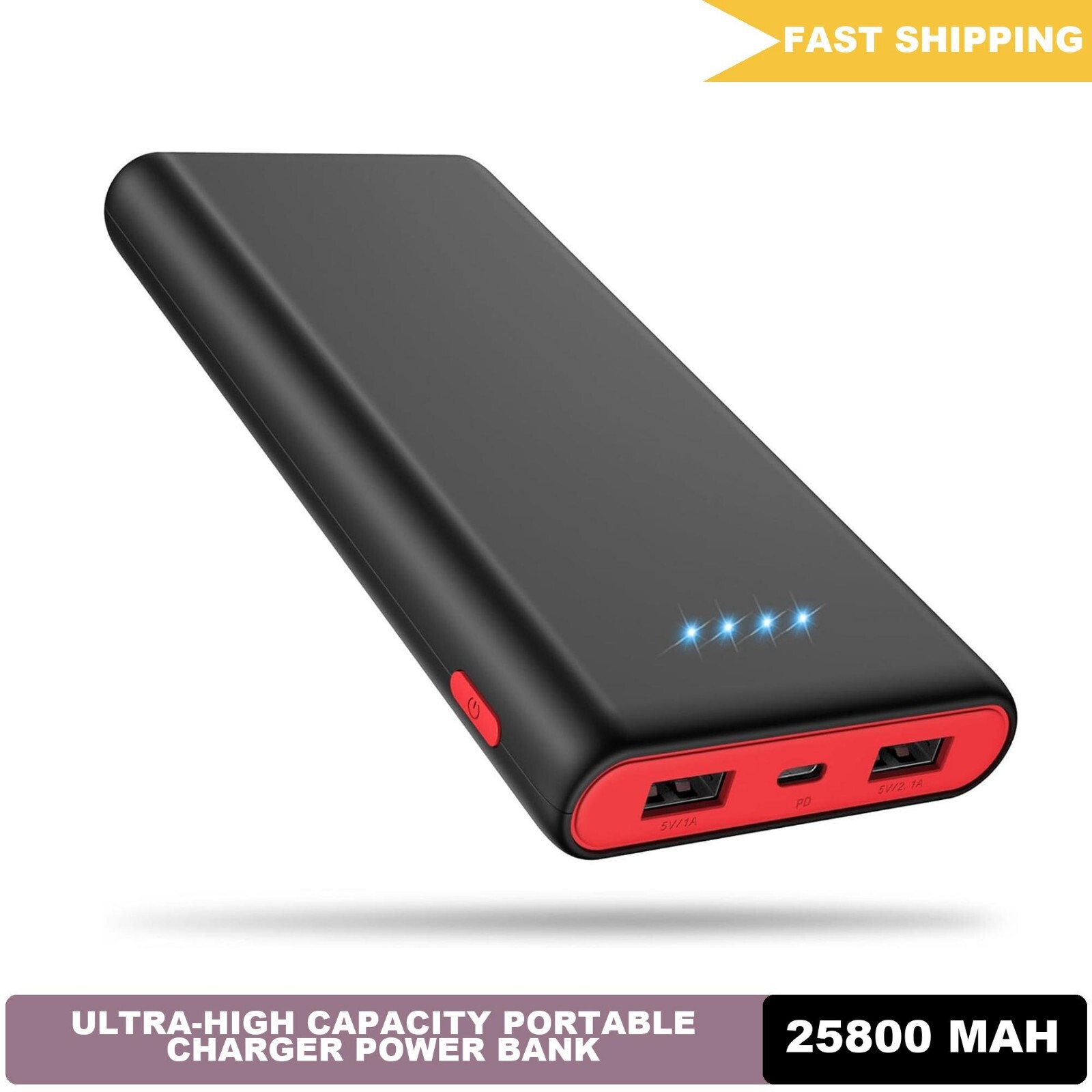 High-Capacity 25800mAh PD3.0 Fast Charging Power Bank with 3 USB Ports-image