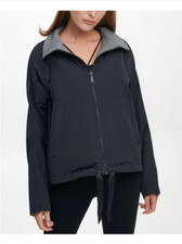  169 Dkny Sport Women s Reversible Zip-Up Jacket, Black/Grey, size XL