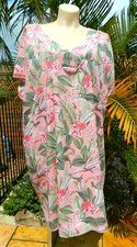 AUTOGRAPH Plus Size Linen & Lace Dress – Coral Floral Print – Size 26