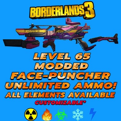 All Platforms Borderlands 3 Modded Face Puncher Level 72 With Unlimited Ammo