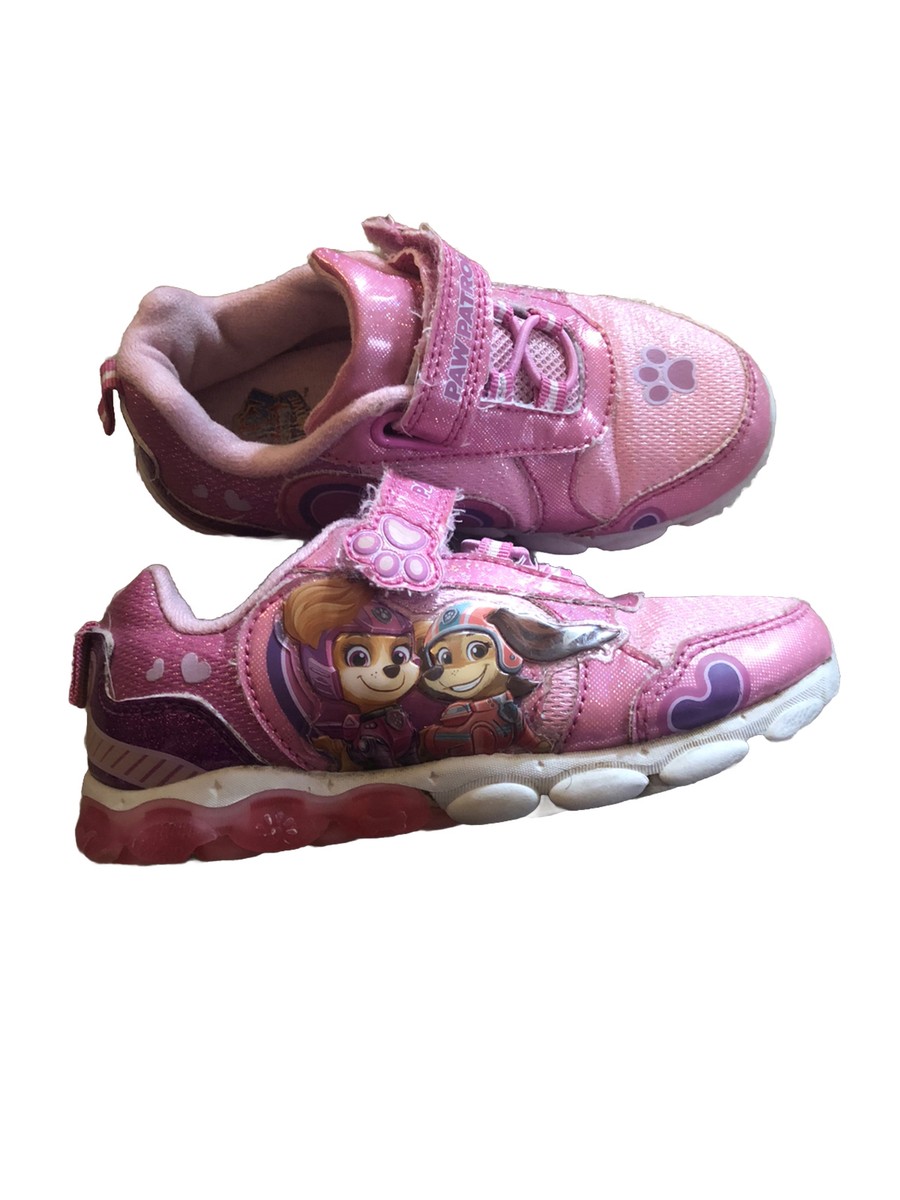 Paw Patrol Size 11 Light Up Shoes Nickelodeon Toddler Girl's Paw