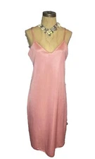 Vtg Slip DRESS SILKY NYLON PINK LINGERIE sz 36 J C Penney’s