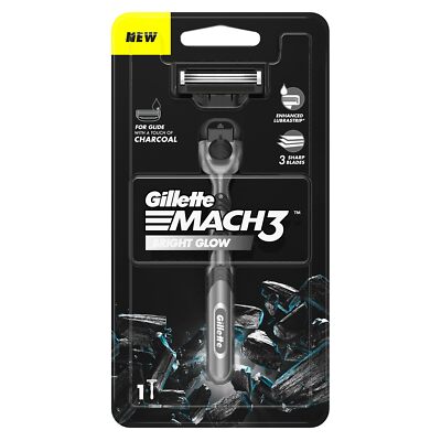 Gillette Mach3 Charcoal Razor for Men with New Enhanced Lubrastrip