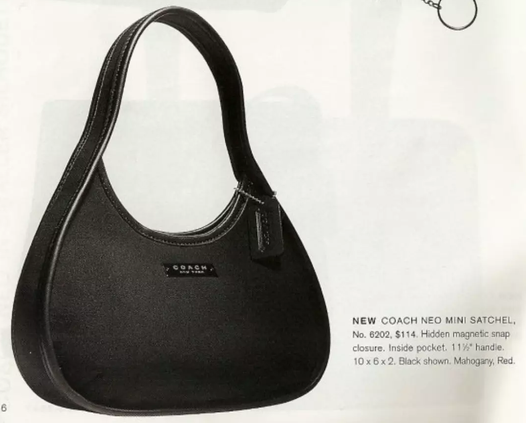 Vintage 90's Coach Ergo Neo Mini Satchel #6202 Neoprene Black