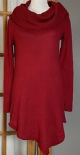 Y2K The Limited Sweater Dress S Red Cowl Neck Asymmetric Hem Holiday Modern Love
