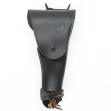 U.S. M1911 .45cal Black Leather Hip Holster Embossed US