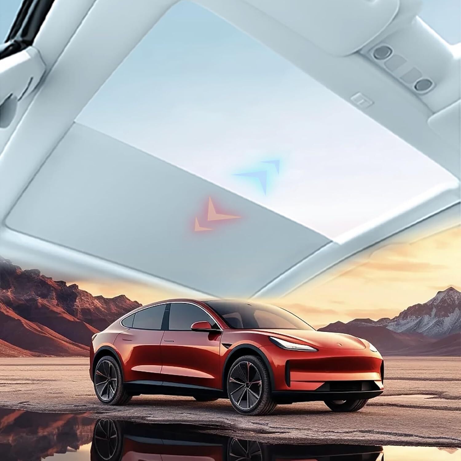 Electric Retractable Roof Sunroof Sunshade for Tesla Model Y Roof Sun Protection