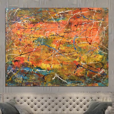 Pollock/Richter style￼ Professional Painting 81  X 62 (6ft 9in)Abstract Modern