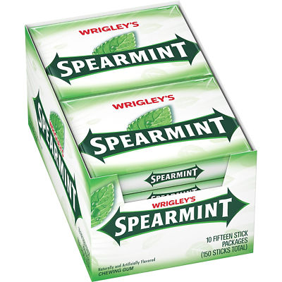 Wrigleys Spearmint Chewing Gum 15 Pieces X 10 Pack - USA | eBay