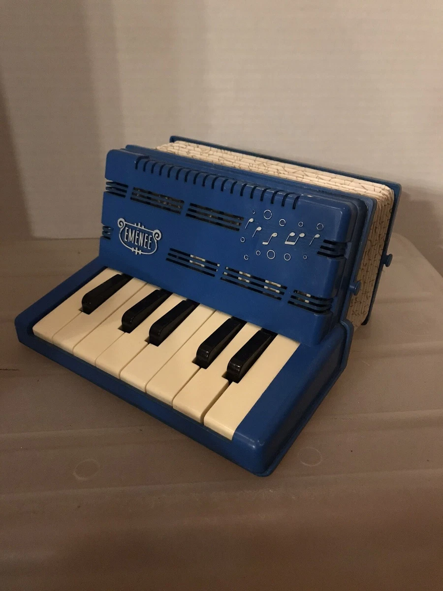 Vintage Blue Emenee Childrens Accordion Squeeze Box Instrument Plastic