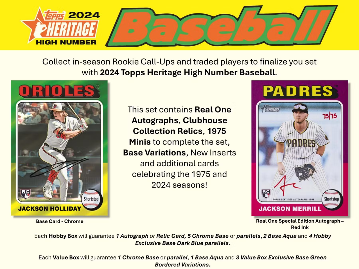 その他 2024 Topps Heritage High Number Baseball 2024 Topps Heritage High Number Baseball Hobby Box
