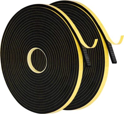 Weather Stripping Door Seal 2 Rolls 1/4In Wide X 1/8 Thick Closed Cell Single