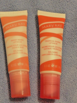 Mary Kay Lip Balm Set Sweet Berry & Tropical Guava  #202029 TWO 0.3 oz/8g tubes