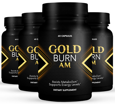 4 Pack Gold Burn AM, assists metabolism and support energy-60 Capsules x4