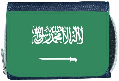 Saudi Arabien Flagge Denim Geldbörse