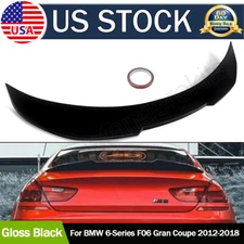 For 12-18 BMW 6Series Gran Coupe F06 M6 PSM Style Rear Trunk Spoiler Gloss Black