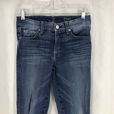 7 For All Mankind Kimmie Straight Leg Stretch Denim Blue Jeans sz 27 USA