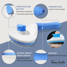 Pet Hair Remover Dog Cat Comb Grooming Massage Deshedding Self Cleaning Brush