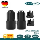 2x 10.8V 12V Li-ion Battery For Bosch Professional GSR GDR GSA GSB BAT412 BAT411