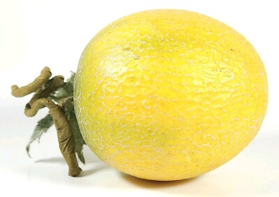 1 Realistic Artificial Yellow Cantaloupe Melons Decorative Fake Fruit 6x4