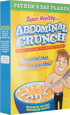 Komische Vatertagskarte Bauch Crunch Push & Pop Müsli Box Karte.