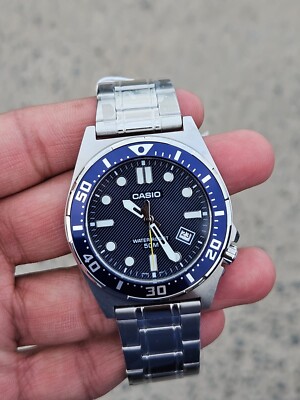 Casio MTD-135D-2AV Men's Analog Blue Dial Stainless Steel Watch