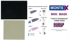 Montex 1/32 REPUBLIC F-84F/G THUNDERJET CANOPY PAINT MASK Hobby Boss